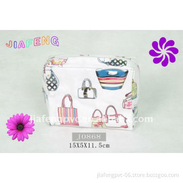 Handbags Pattern Zipper Top Fabric Cosmetic Bag for Lady's Use